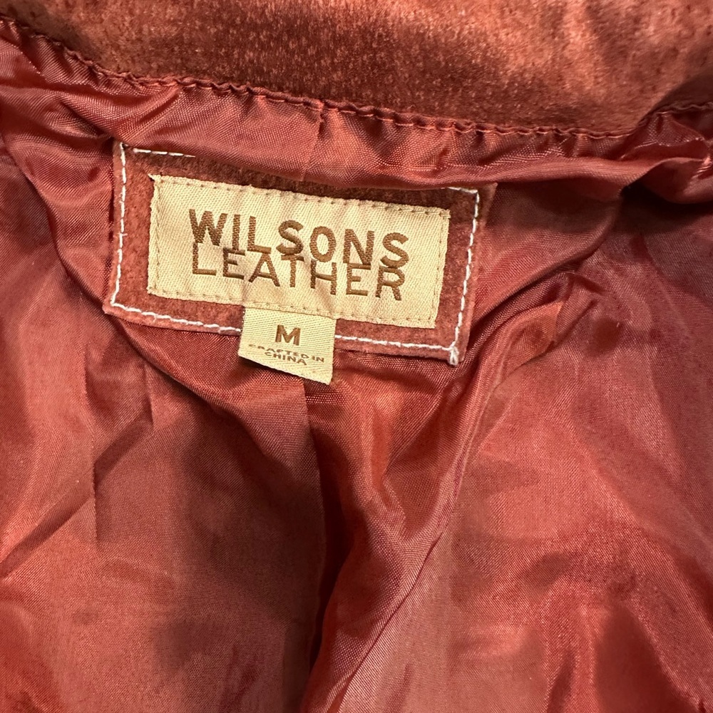 Wilsons Suede Leather Burnt Orange Vintage Jacket Size Medium - Picture 7 of 10